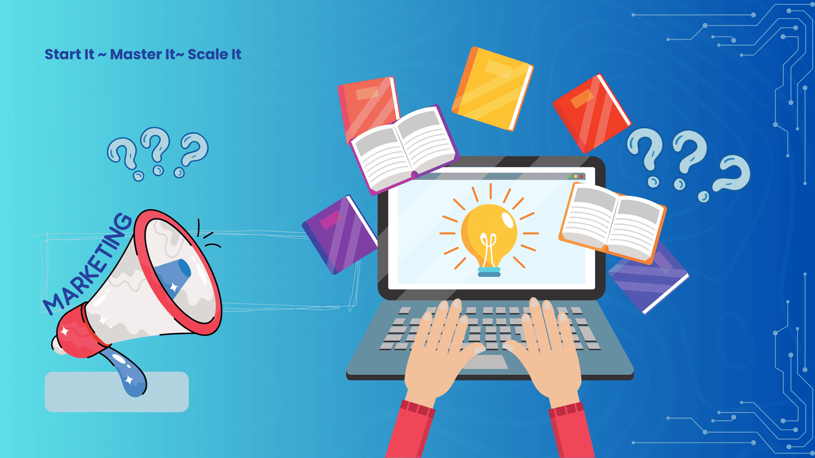 Online entrepreneur working on an affiliate marketing business with a laptop