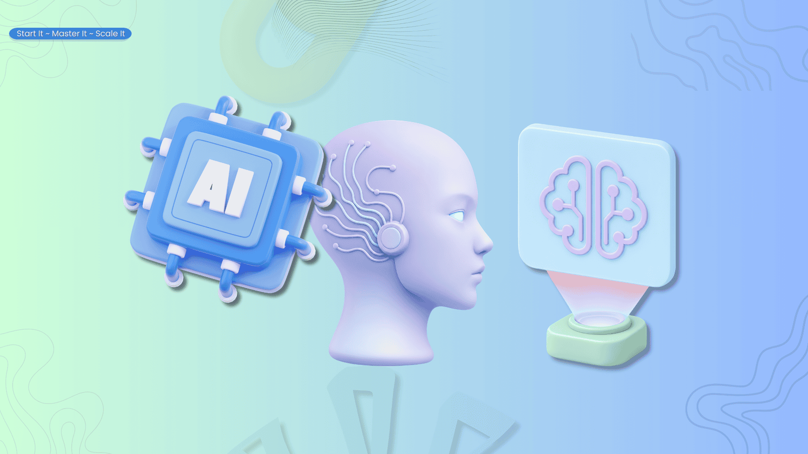 A clear line drawn between a machine and a person, used as the cover image for a guide to AI limitations.