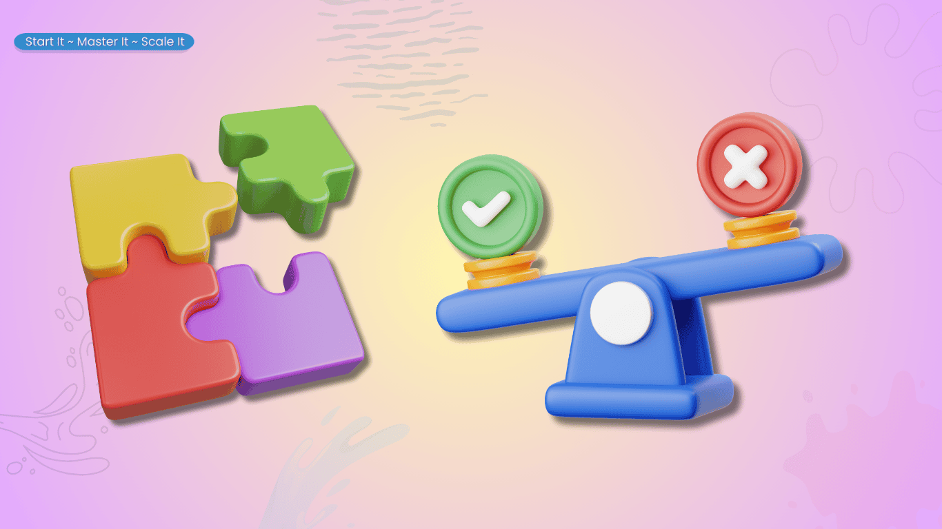 Simple 3D puzzle piece icon representing the difficulty of judging an unfamiliar offer