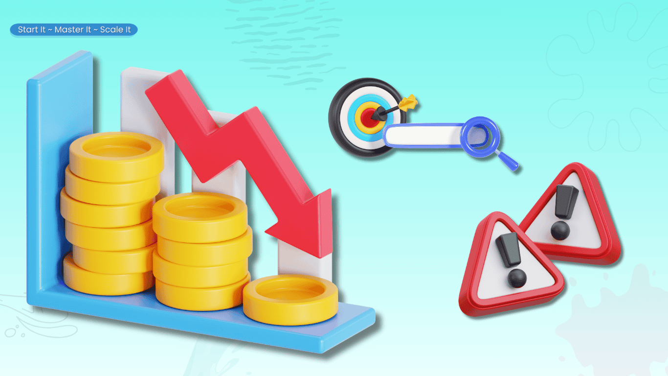 Downward graph icon representing traffic lost by sites that published AI content without review.