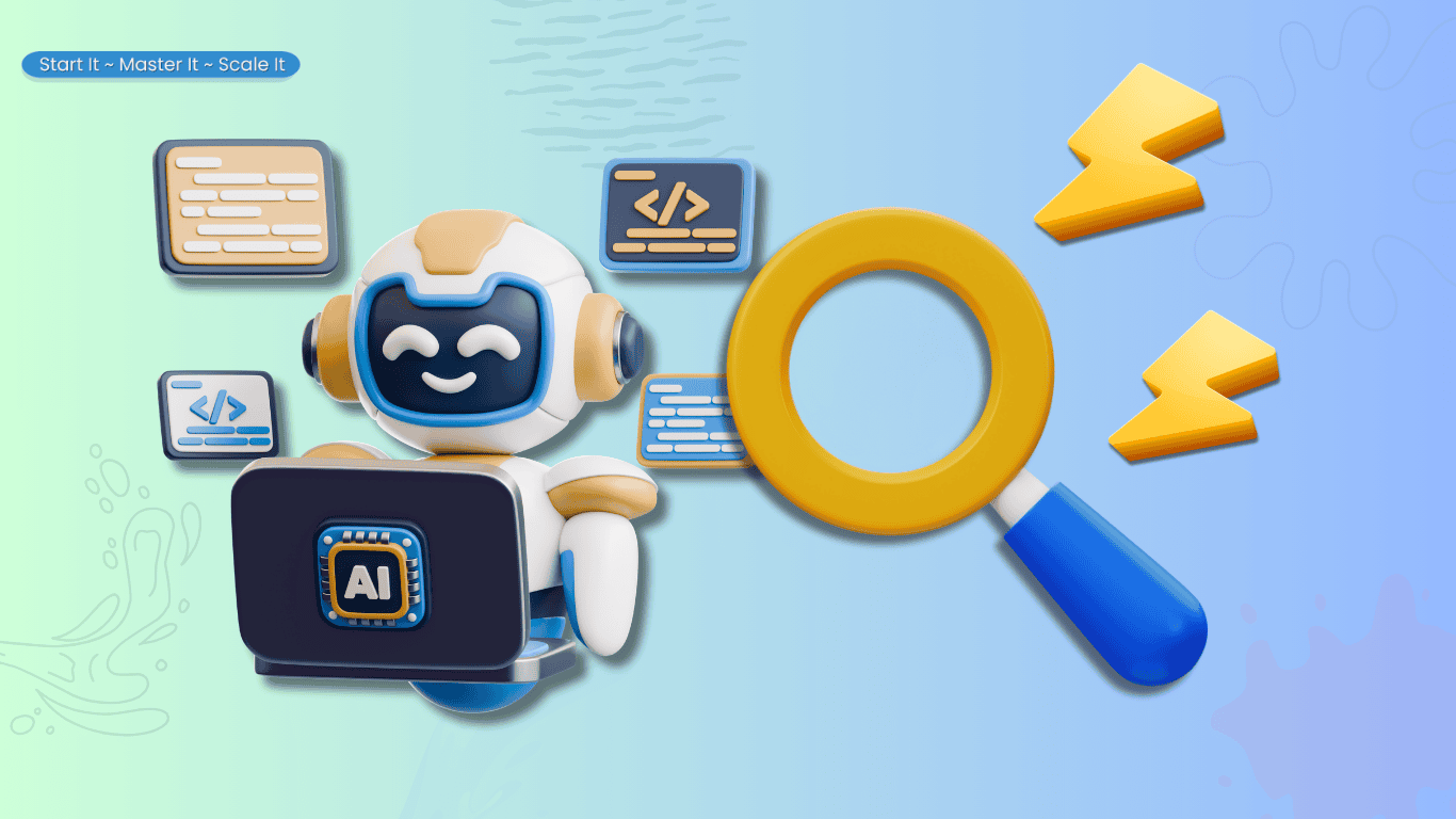 Magnifying glass icon representing the sorting step that catches an AI hallucination before publishing.