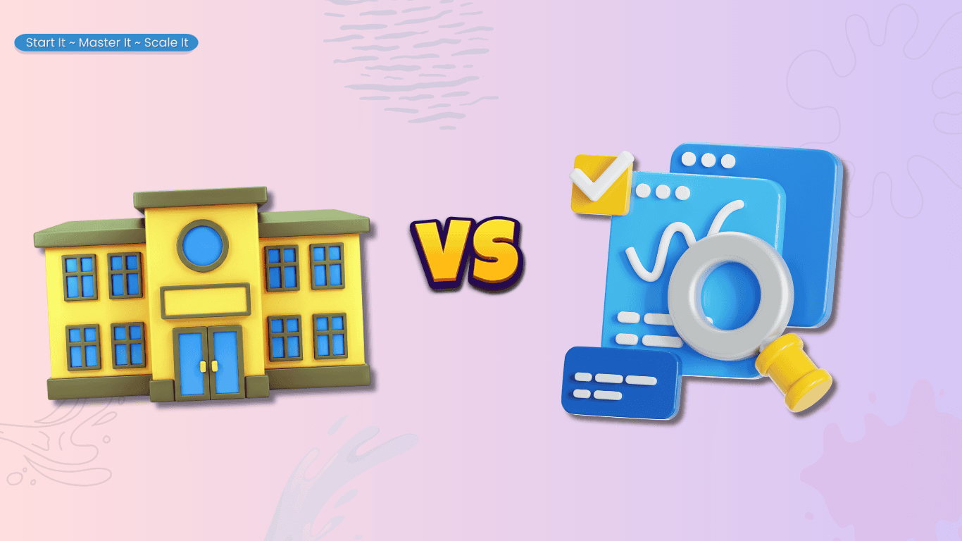 Icon showing a single shop beside a wider network, illustrating the difference between an affiliate program and an affiliate network.