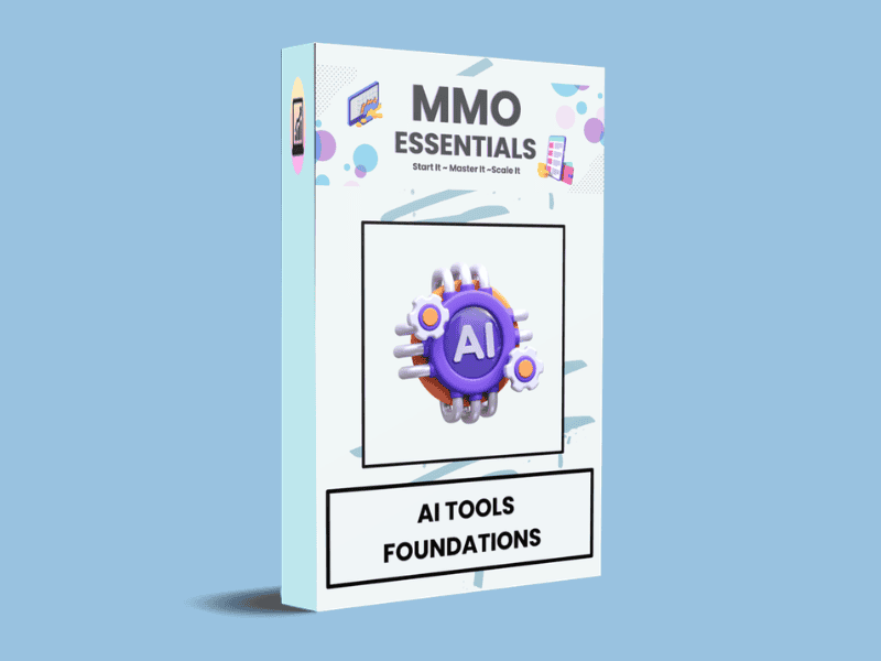 AI Tools Foundations workbook cover from MMO Essentials for beginners learning how to use AI tools responsibly.