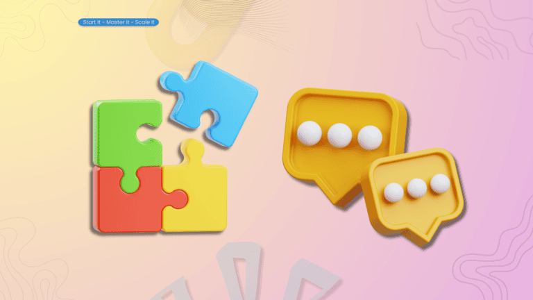A speech bubble and puzzle piece icon, used as the cover image for a plain answer to what prompt engineering actually is.