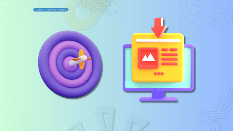 A simple web page layout with one clear button, used as the cover image for a beginner guide to what a landing page is.